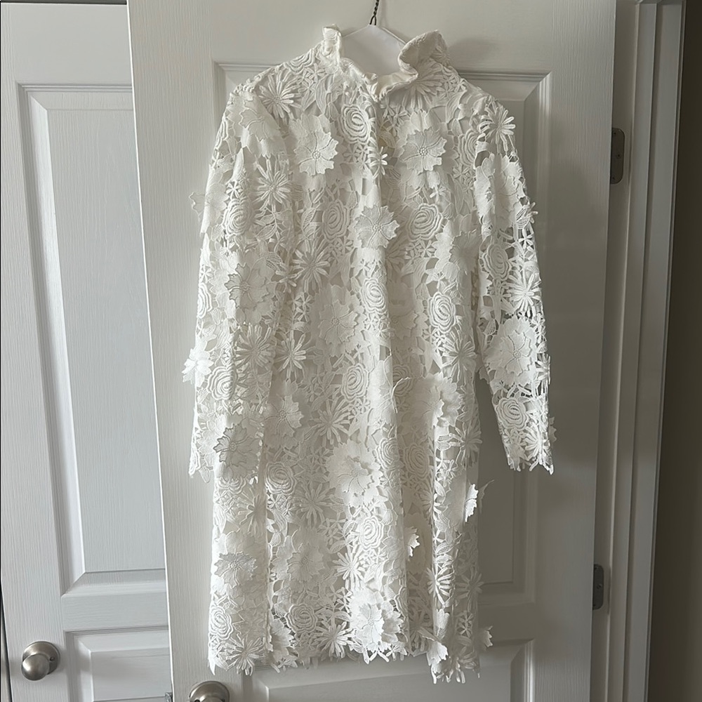 Tuckernuck White Floral Lace Long Sleeve Dress